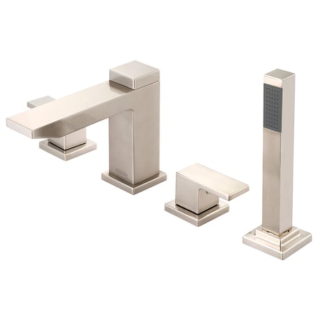 Pioneer Industries Two Handle Roman Tub Set With Handheld Showerhead, Wallmount, Nckl 4MO611-BN